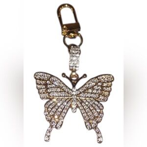 Butterfly Glitter Goldtone Keychains Bundle NWOT